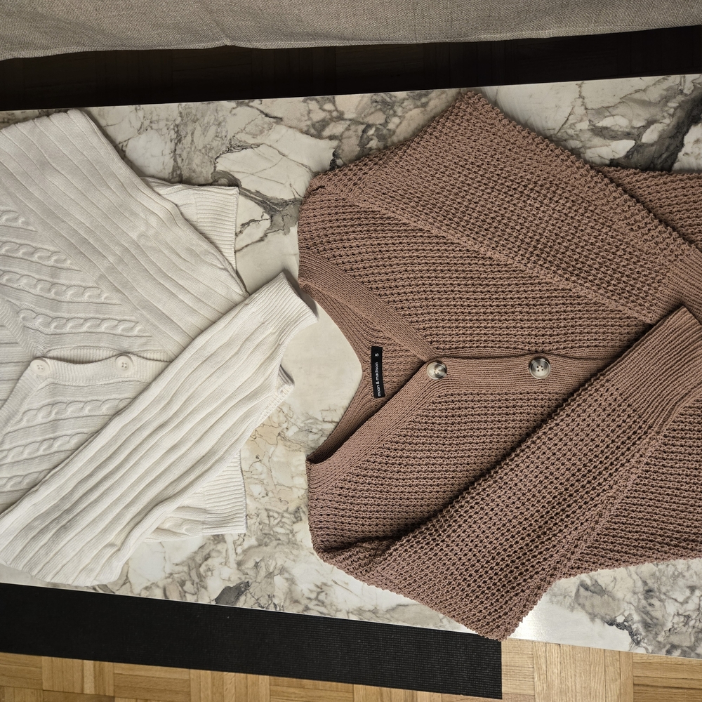 Pink and White Cardigan Set